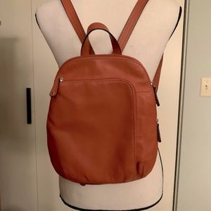 Tignanello Leather Backpack Purse - Orange